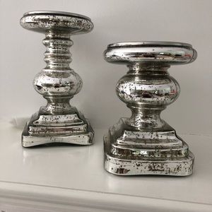 Pottery Barn Antique Mercury Candle Holders-